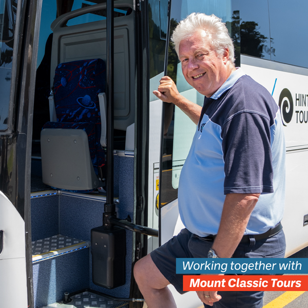 Ian from Mount Classic Tours getting into a bus